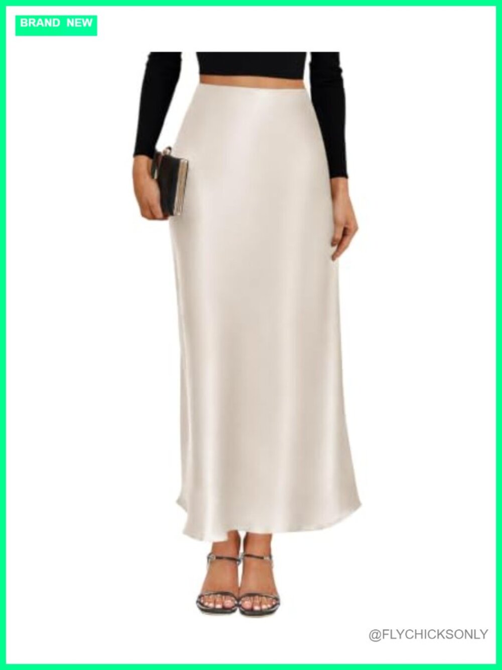 Satin High Waisted Maxi Skirt A-Line Long Skirt for Women